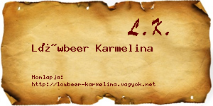 Löwbeer Karmelina névjegykártya